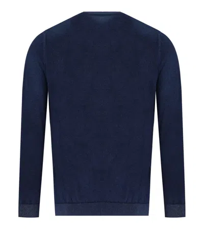 Bob Bart Blue Reversible Crewneck Pullover In Blue