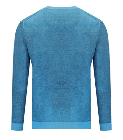 Bob Bart Blue Reversible Crewneck Pullover In Blue