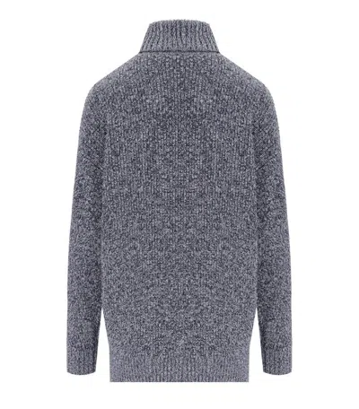 Elisabetta Franchi Navy Blue Turtleneck Sweater