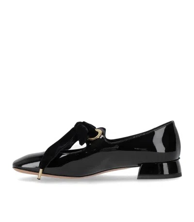 A.bocca Mary Jane Black Ballet Flat With Bow In Black