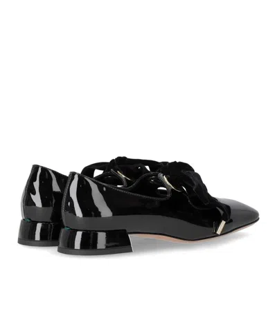 A.bocca Mary Jane Black Ballet Flat With Bow In Black