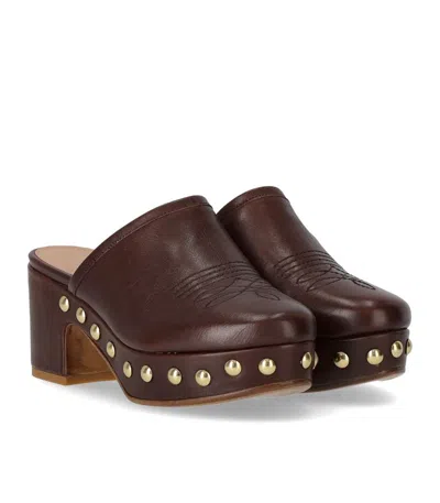 Duccio Del Duca Brown Heeled Clog In Brown