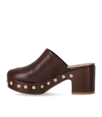 Duccio Del Duca Brown Heeled Clog In Brown