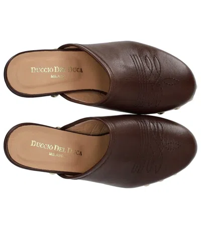 Duccio Del Duca Brown Heeled Clog In Brown