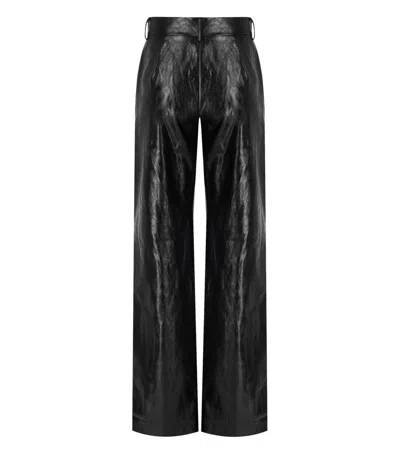 Federica Tosi Black Leather Effect Pants In Black