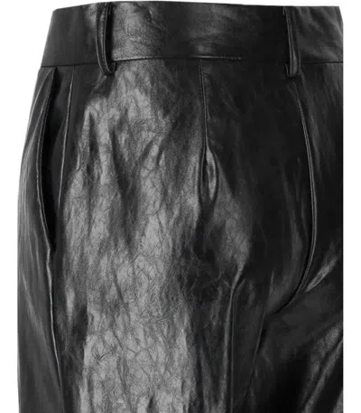 Federica Tosi Black Leather Effect Pants In Black
