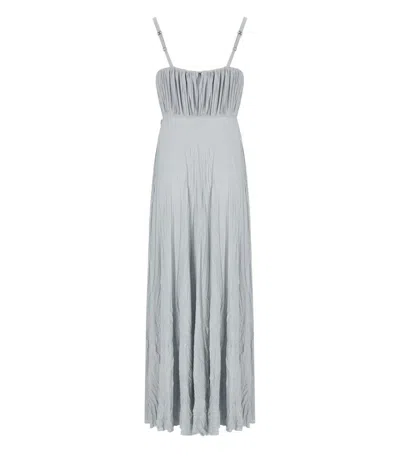 Elisabetta Franchi Carpet Sky Blue Dress In Gray