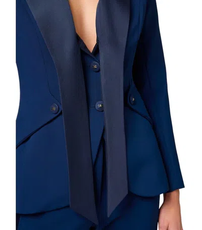 Elisabetta Franchi Oltremare Crepe Smoking Jacket In Blue
