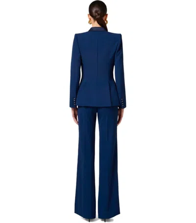 Elisabetta Franchi Oltremare Crepe Smoking Jacket In Blue