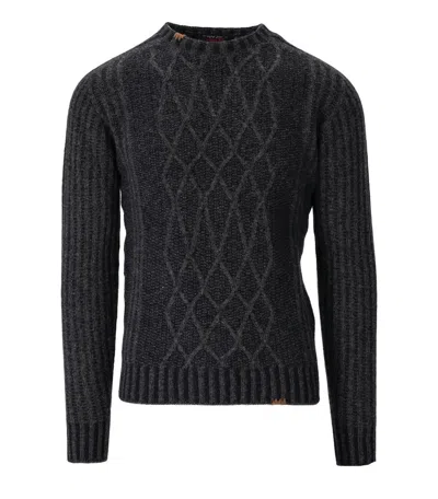 Bob Alfie Anthracite Grey Blue Crewneck Sweater