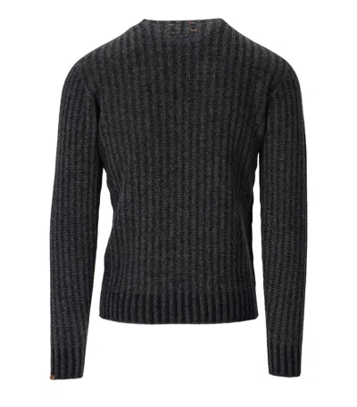 Bob Alfie Anthracite Grey Blue Crewneck Sweater