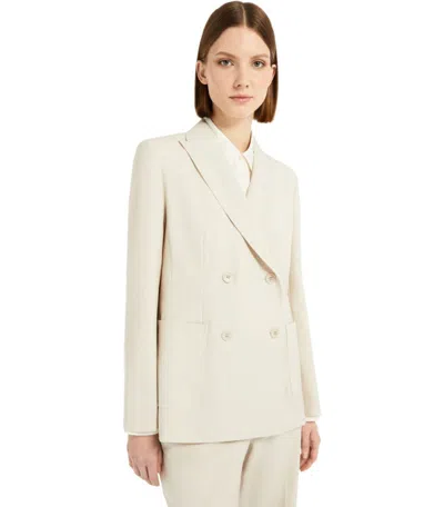 Weekend Max Mara Nervoso Sabbia Double-breasted Blazer In White