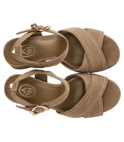 Ash Melany Beige Heeled Sandal In Brown