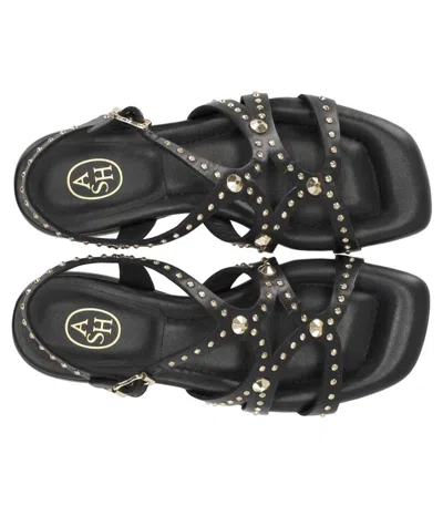 Ash Ruby Black Flat Sandal In Black