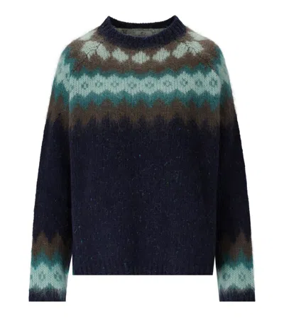 Woolrich Fairisle Blue Crewneck Sweater