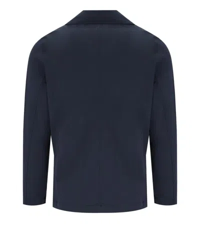 H953 Navy Blue Knitted Peacoat In Blue