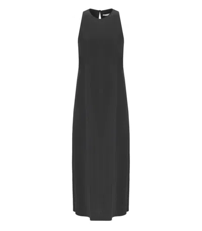 Harris Wharf London Black Sleeveless Long Dress In Black