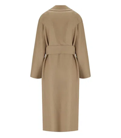Harris Wharf London Camel Coat With Belt In Neutral