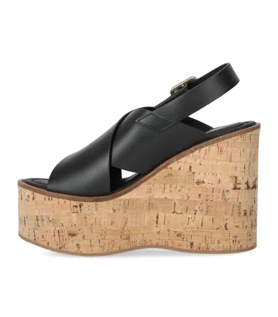 Paloma Barceló Begonia Black Wedge Sandal