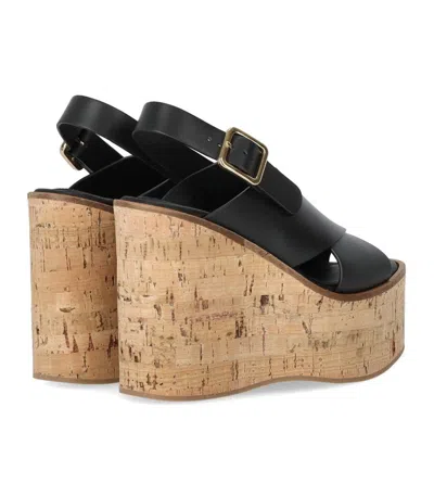 Paloma Barceló Begonia Black Wedge Sandal