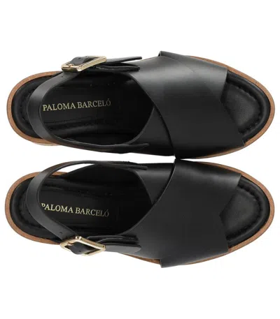 Paloma Barceló Begonia Black Wedge Sandal