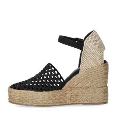 Palomitas Carina Black Wedge Espadrille In Black