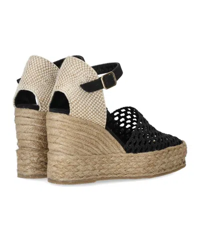 Palomitas Carina Black Wedge Espadrille In Black