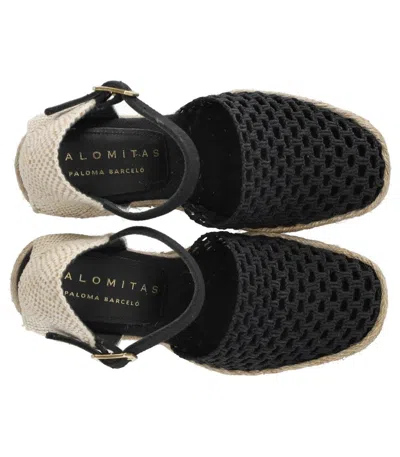 Palomitas Carina Black Wedge Espadrille In Black