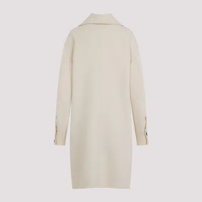 Jil Sander Double-breasted Wool Coat In White