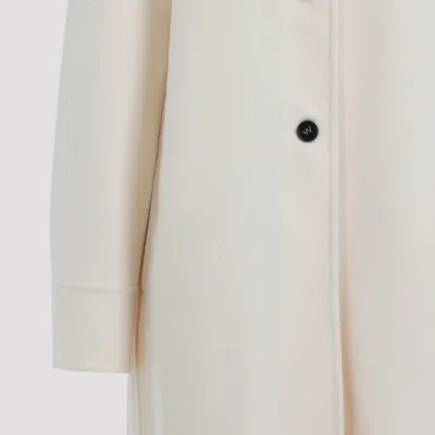 Jil Sander Double-breasted Wool Coat In White