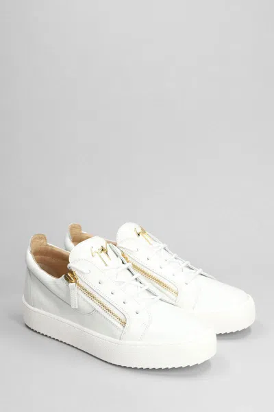 Giuseppe Zanotti Glossy Leather Sneakers In White