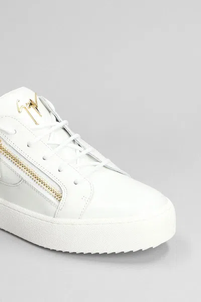 Giuseppe Zanotti Glossy Leather Sneakers In White