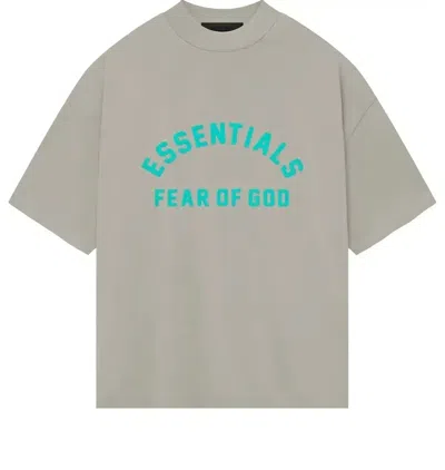 Essentials Fear Of God  Ss24 Heavy Jersey Crewneck T-shirt 'seal' In Neutral