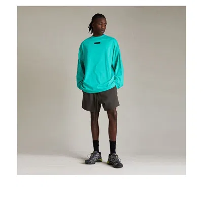 Essentials Fear Of God  Ss24 Fleece Running Short 'ink' In Black