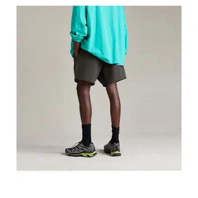 Essentials Fear Of God  Ss24 Fleece Running Short 'ink' In Black