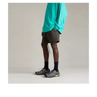 Essentials Fear Of God  Ss24 Fleece Running Short 'ink' In Black