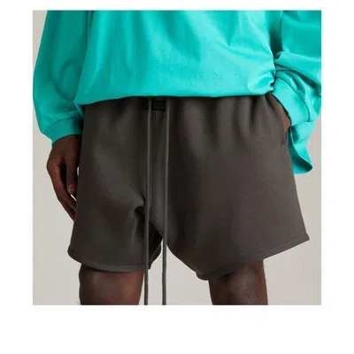 Essentials Fear Of God  Ss24 Fleece Running Short 'ink' In Black