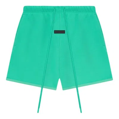 Essentials Fear Of God  Ss24 Fleece Running Short 'mint Leaf' In Green