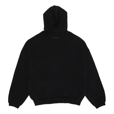 Essentials Front Logo Patch Panelled Hoodie In Black