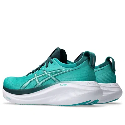 Asics Gel-nimbus 27 'wave Teal Saxon Green' In Gray