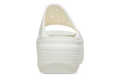 Crocs Logo Embossed Slippers In White