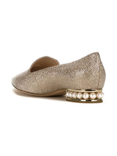 Shop Nicholas Kirkwood 18mm Casati Pearl Loafers - Metallic