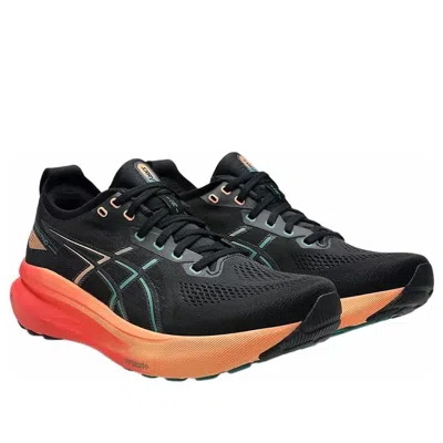 Asics Men's Kayano 31 Running Shoes In Black/rainy Lake In Black