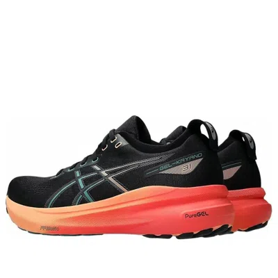 Asics Men's Kayano 31 Running Shoes In Black/rainy Lake In Black
