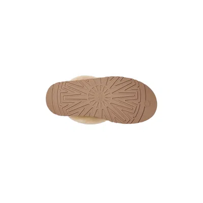 Ugg Disquette Sheepskin Platform Slippers In Brown