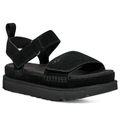 Ugg Logo Flat Sandals In Black