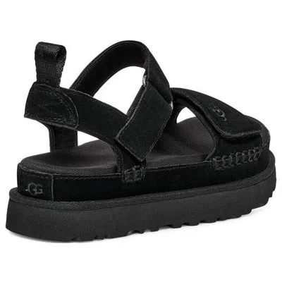 Ugg Logo Flat Sandals In Black