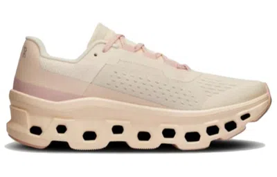 On Breathable Fabric Sneakers With Sculpted Rubber Sole In White