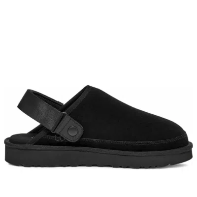 Ugg Suede Mules Metallic Microfibre Edge In Black