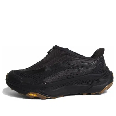 Hoka Technical Ripstop Trail Shoes With Zip Closure In Black